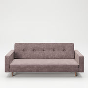 PLAYBOY - Sofa "SHIRLEY" gepolsterte Couch mit Bettfunktion, Samtstoff in Rosa mit Massivholzfüsse, Retro-Design,Sofas & Ottomane - playboy