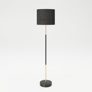 PLAYBOY - Stehlampe "ALESHA" mit schwarzem Stoff-Lampenschirm und schwarz/goldenem Gestell, Retro-Design,Lampen - playboy