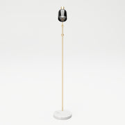 PLAYBOY - Stehlampe "AMBER" mit grauem Glasschirm, Marmorfuss und goldenem Metallgestell, Retro-Design,Lampen - playboy