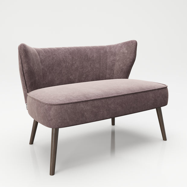 PLAYBOY - Sofa "KELLY", gepolsterter Loveseat mit Rückenlehne, Samtstoff in Rosa mit Massivholzfüssen,Sessel & Sitzhocker - playboy