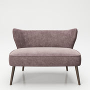 PLAYBOY - Sofa "KELLY", gepolsterter Loveseat mit Rückenlehne, Samtstoff in Rosa mit Massivholzfüssen,Sessel & Sitzhocker - playboy