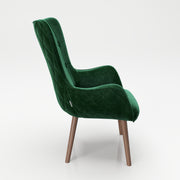 PLAYBOY - Sessel "BRIDGET" gepolsterter Lehnensessel, Samtstoff in Grün mit Massivholzfüssen, Retro-Design,Sessel & Sitzhocker - playboy