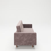 PLAYBOY - Sofa "SHIRLEY" gepolsterte Couch mit Bettfunktion, Samtstoff in Rosa mit Massivholzfüsse, Retro-Design,Sofas & Ottomane - playboy