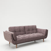 PLAYBOY - Sofa "SCARLETT" gepolsterte Couch mit Bettfunktion, Samtstoff in Rosa mit Massivholzfüsse, Retro-Design,Sofas & Ottomane - playboy