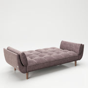 PLAYBOY - Sofa "SCARLETT" gepolsterte Couch mit Bettfunktion, Samtstoff in Rosa mit Massivholzfüsse, Retro-Design,Sofas & Ottomane - playboy