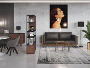 PLAYBOY - Sofa "SHELBY" gepolsterte Couch; Samtstoff in Schwarz, Retro-Design - playboyhome.de