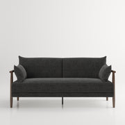 PLAYBOY - Sofa "SYLVIE" gepolsterte Couch mit Bettfunktion, Samtstoff in Grau , Retro-Design - playboyhome.de