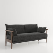 PLAYBOY - Sofa "SYLVIE" gepolsterte Couch mit Bettfunktion, Samtstoff in Grau , Retro-Design - playboyhome.de