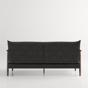 PLAYBOY - Sofa "SYLVIE" gepolsterte Couch mit Bettfunktion, Samtstoff in Grau , Retro-Design - playboyhome.de