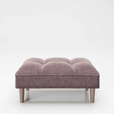 PLAYBOY - Ottoman "SCARLETT" gepolsterte Fussablage passend zum Sofa, Samtstoff in Rosa mit Massivholzfüsse, Retro-Design,Sofas & Ottomane - playboy