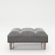 PLAYBOY - Ottoman "SCARLETT" gepolsterte Fussablage passend zum Sofa, Samtstoff in Grau mit Massivholzfüsse, Retro-Design,Sofas & Ottomane - playboy