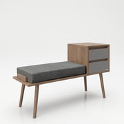 PLAYBOY - Sitzbank "MONIQUE" mit 2 Schubladen und Sitzkissen, Walnuss-Dekor, Retro-Design,Sitzbank - playboy