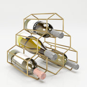 PLAYBOY - Weinregal "GLORIA" für 6 Flaschen, geometrische Form, goldenes Metallgestell, Retro-Design,Accessoires - playboy